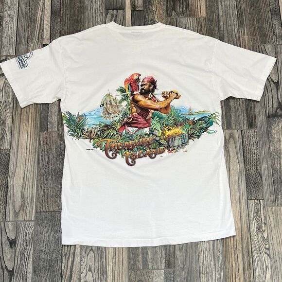 🔥 Vintage 1994 TREASURE ISLAND “Wraparound Graphics” Single Stitch Pirate Tee X - Picture 8 of 9